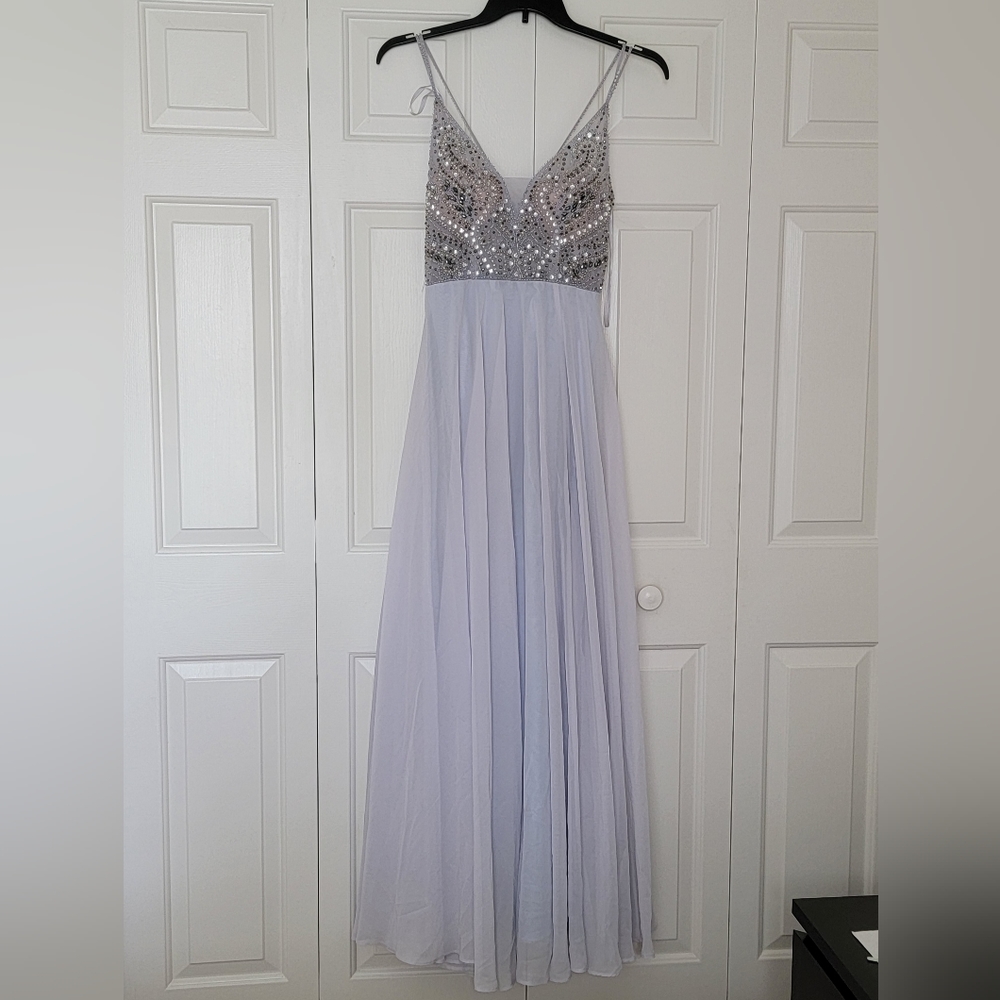 Aqua Womens Lavander-Silver Formal Dress - Picture 4 of 8